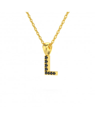 Collar Colgante de Oro 14K Diamante Cadena Oro incluida