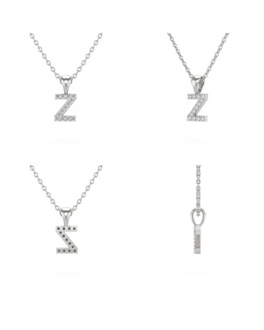 Colgante Pendente Diamanti Catena Argento inclusa