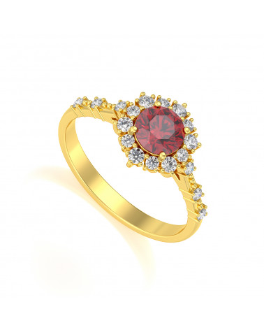 Gold Rubin Diamanten Ringe