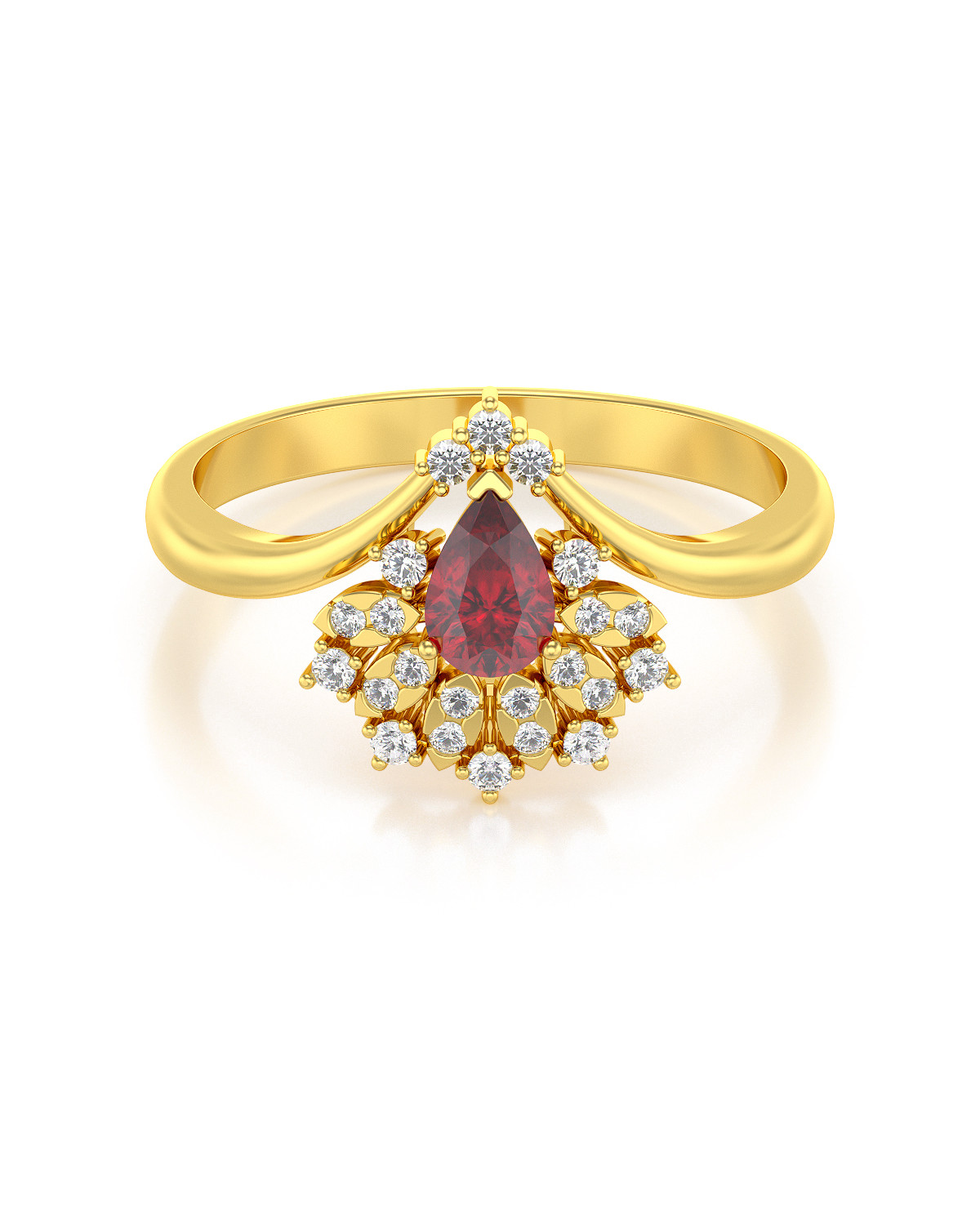 Gold Rubin Diamanten Ringe