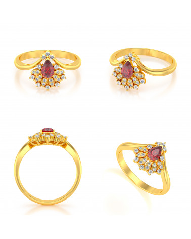 Gold Ruby Diamonds Ring