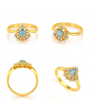 Gold Smaragd Aquamarin Ringe