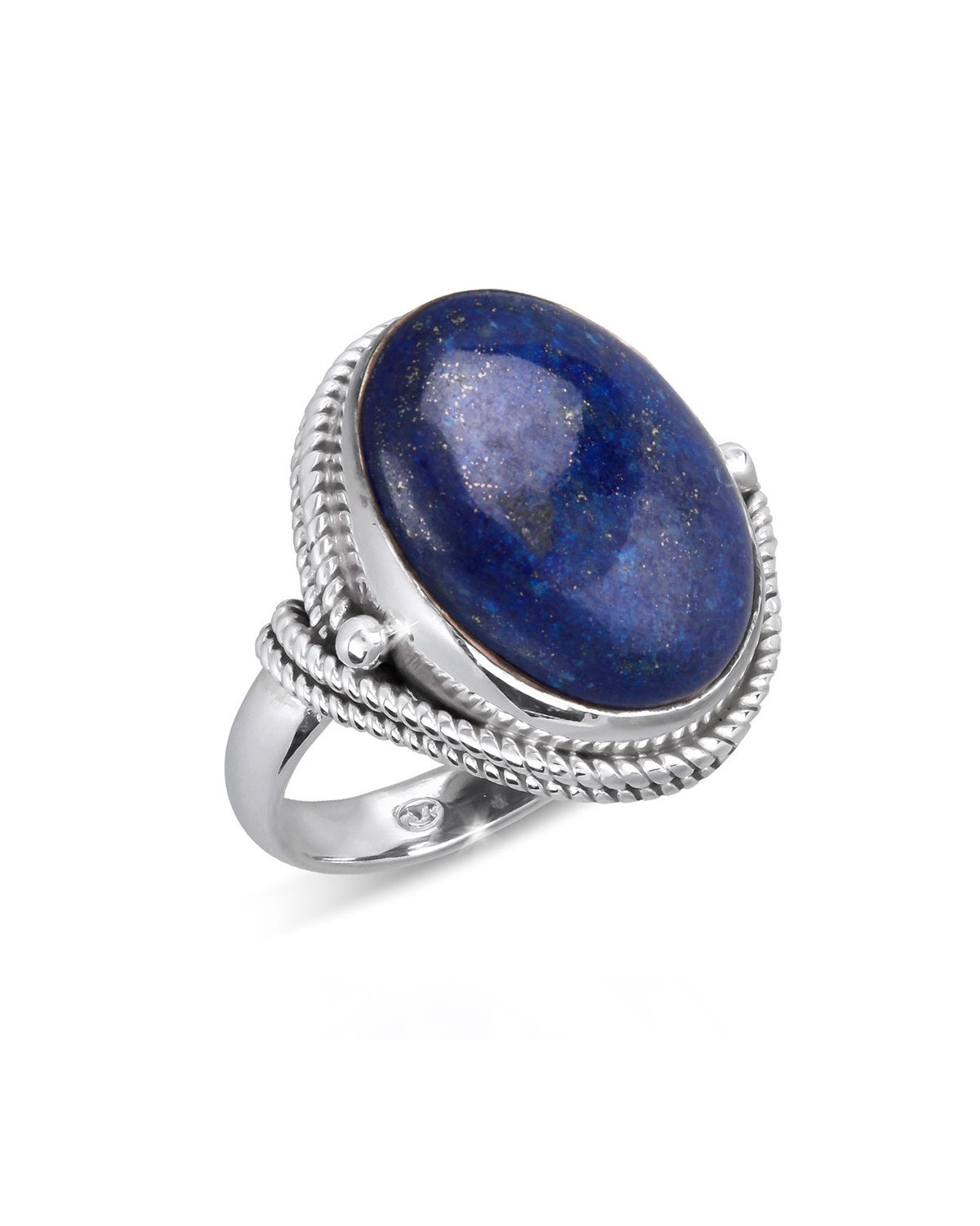 925 Sterling Silver Lapis Lazuli oval Shape Ring