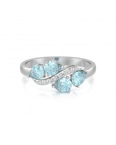 925 Silber Aquamarin Diamanten Ringe