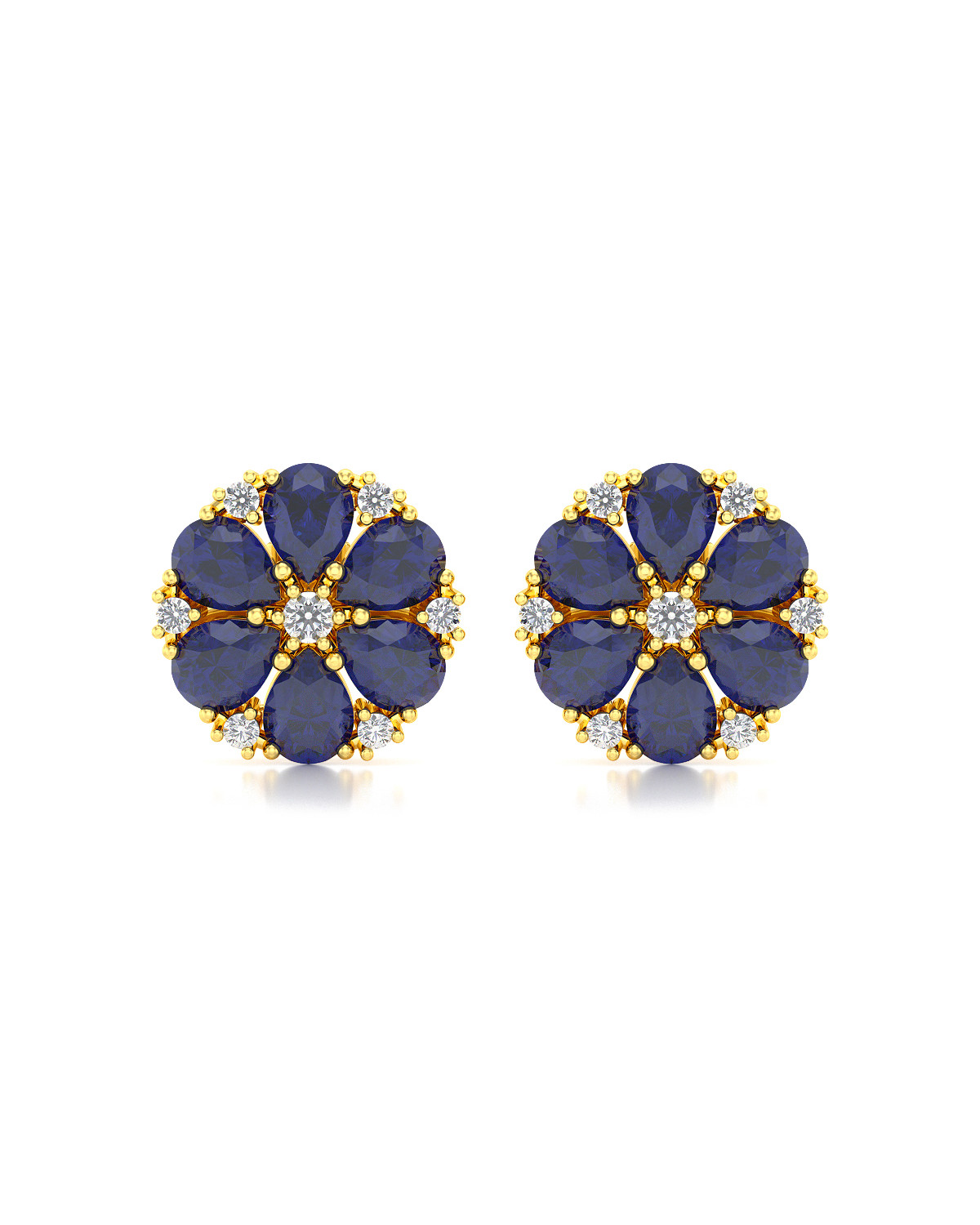 Gold Saphir Diamanten Ohrringe