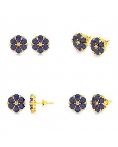 Gold Saphir Diamanten Ohrringe