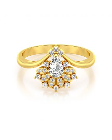 Bague Or 750 Jaune Diamants 3.6grs