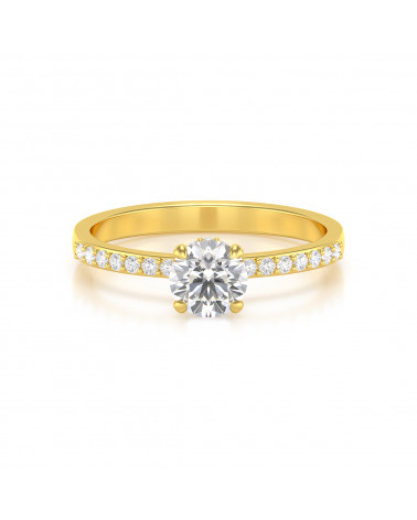 Golden Radiance Solitaire Engagement Ring