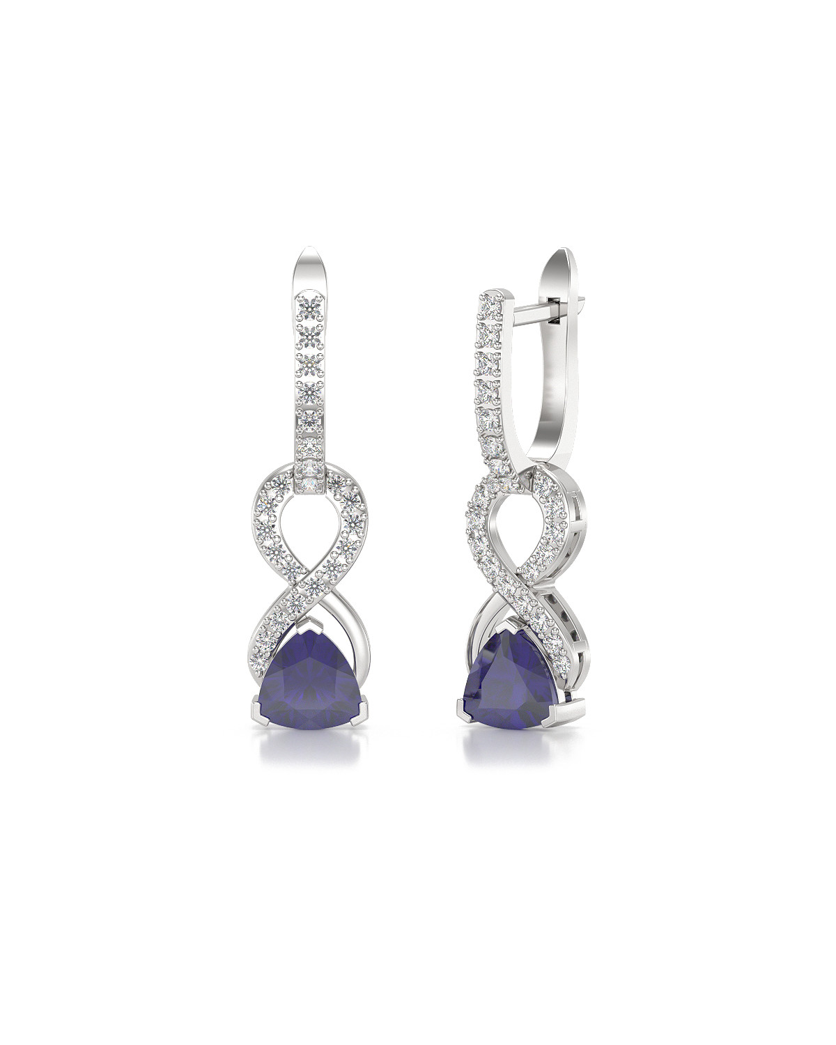 925 Silber Iolith Diamanten Ohrringe
