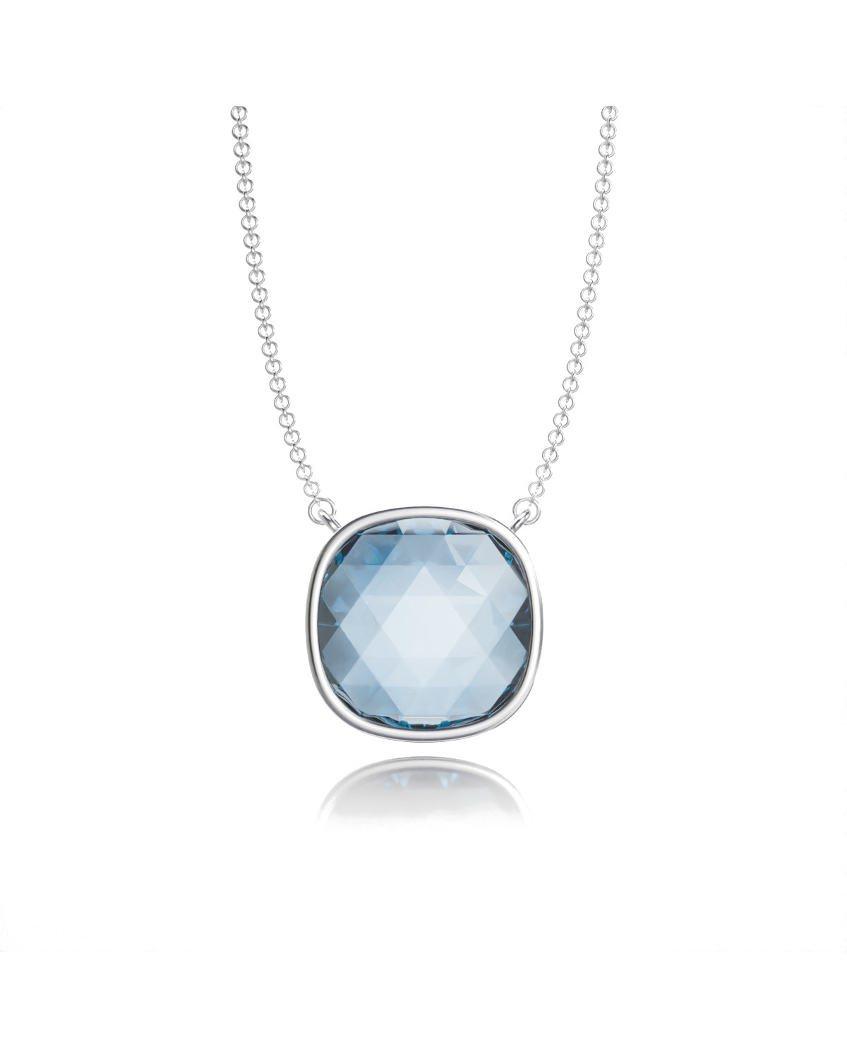 Sky Blue Topaz Necklace Set in Rhodium-plated 925 Silver