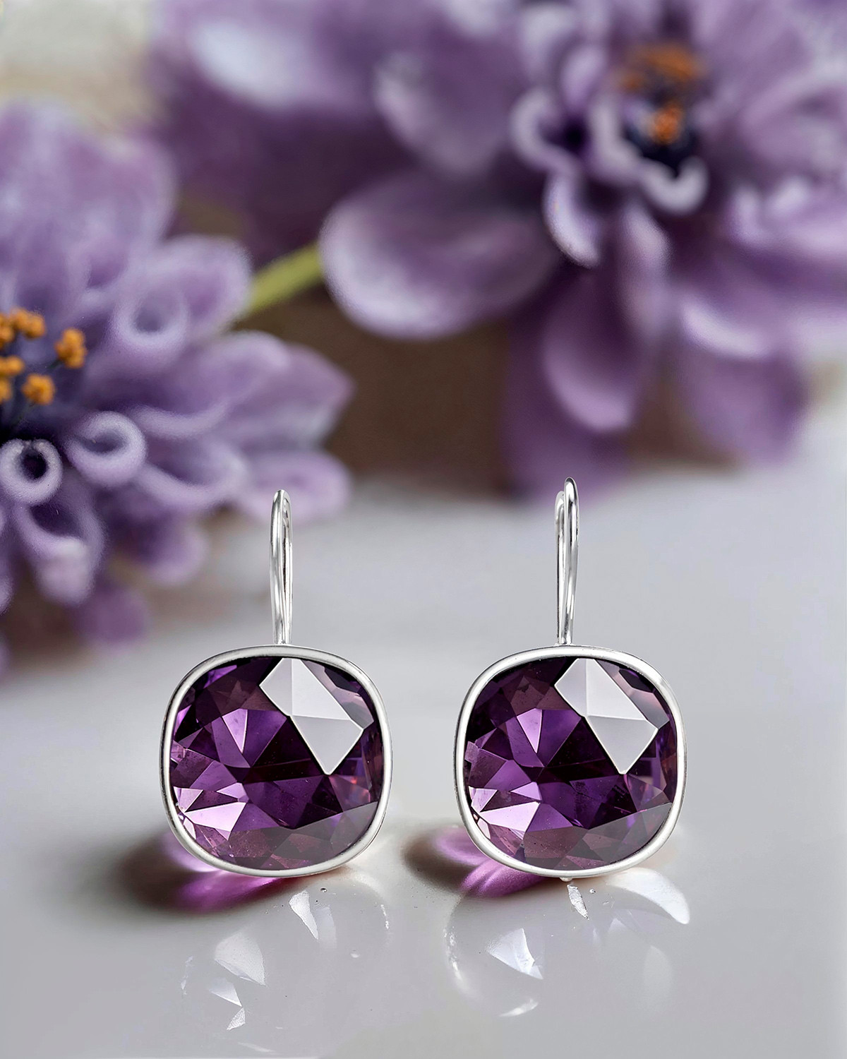 Genuine clearance amethyst earrings