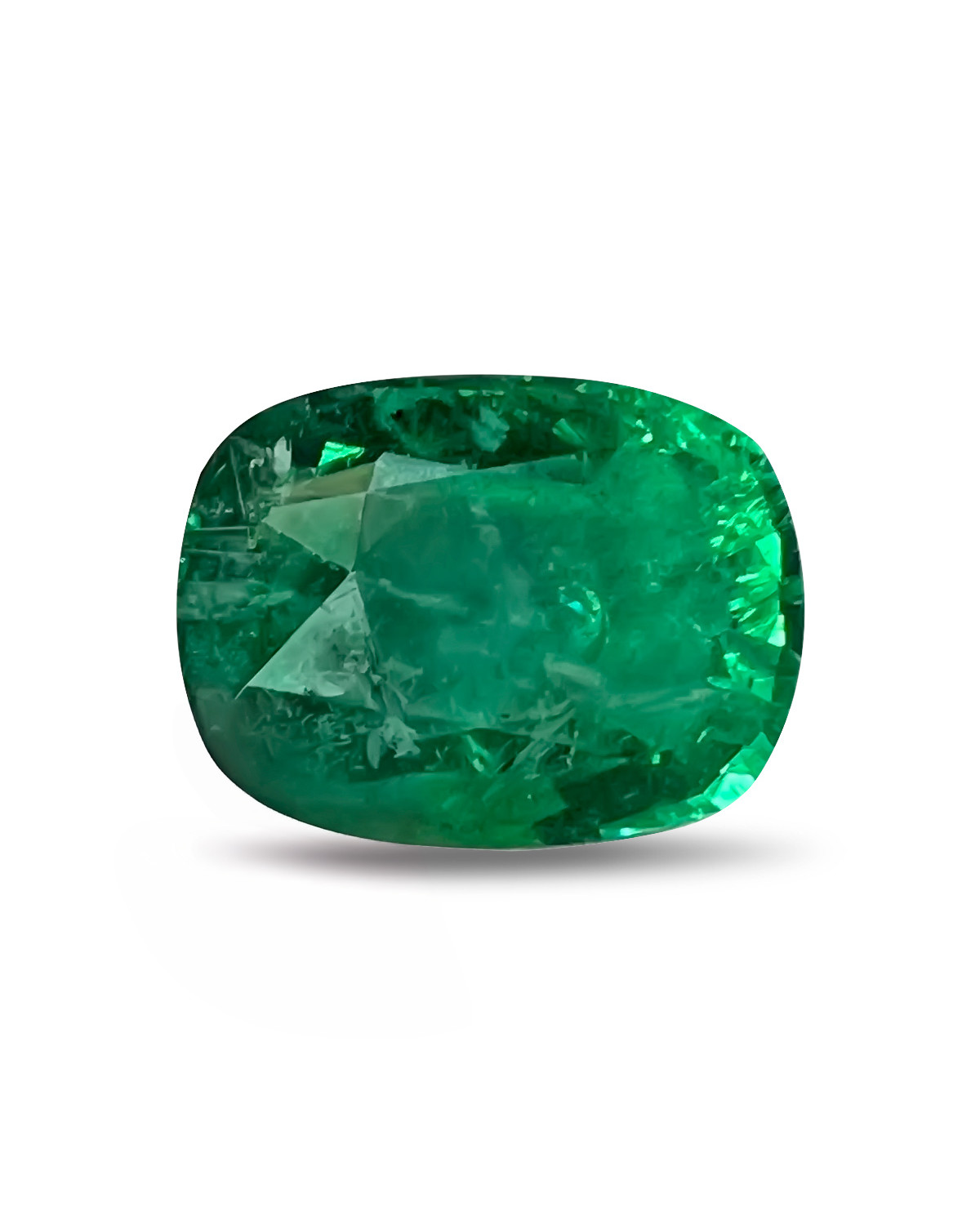 Cushion Emerald 6.73 Carats 11x14.2 AAA VVS Zambia