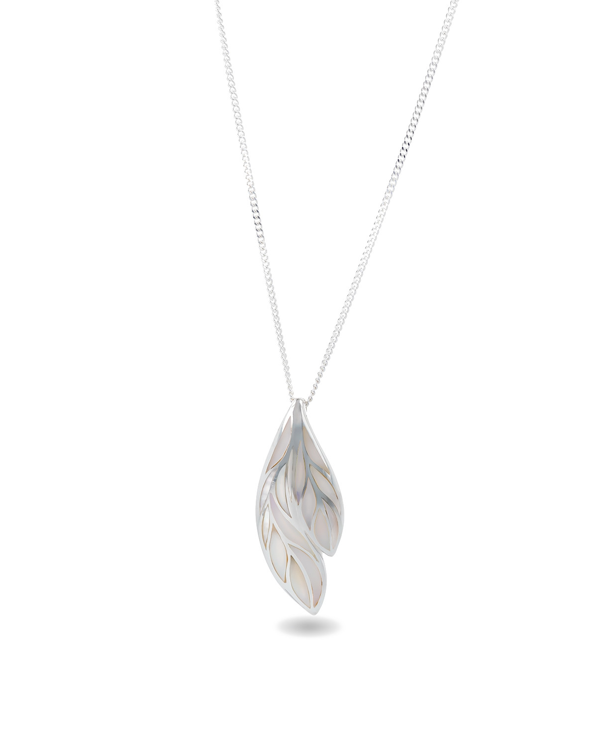 925 Sterling Silver White Mother-of-pearl Pendant