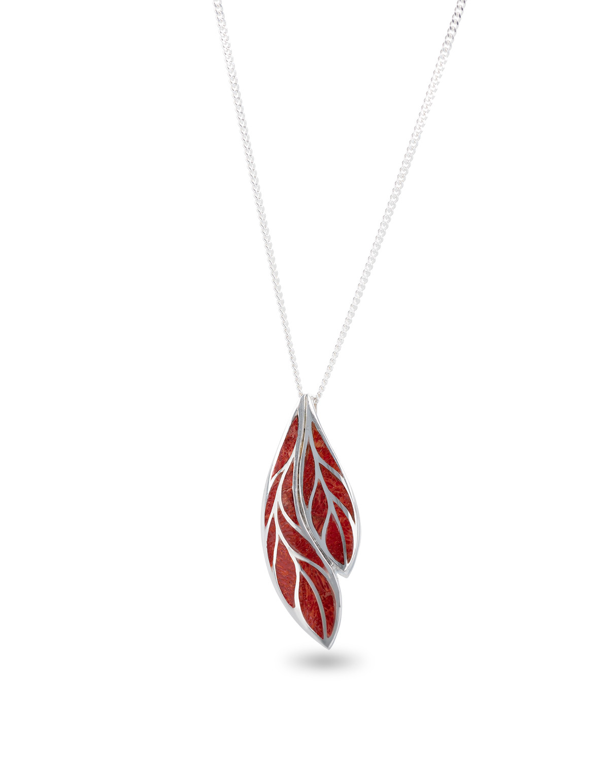 Pendente Corallo Argento Massiccio 925