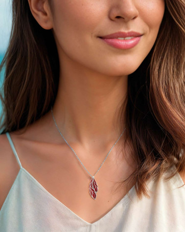 925 Sterling Silver Coral Pendant