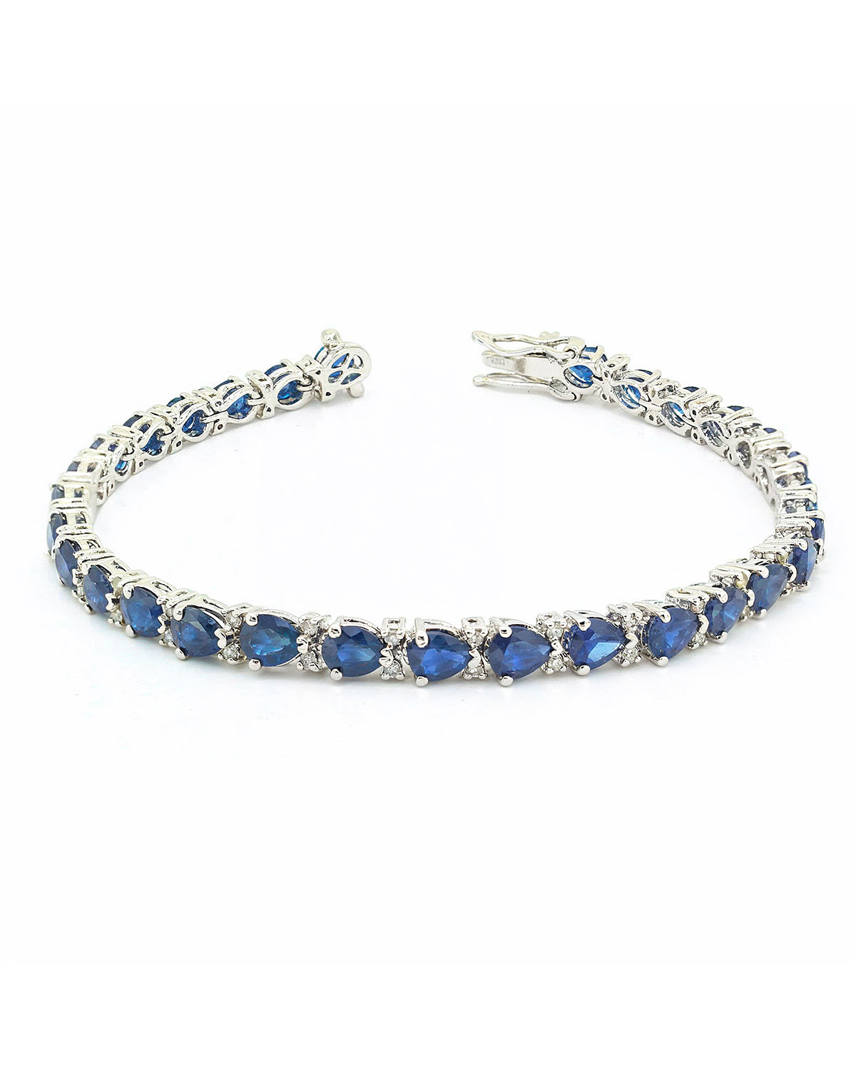 Pulsera Zafiro Diamantes Plata de Ley 925