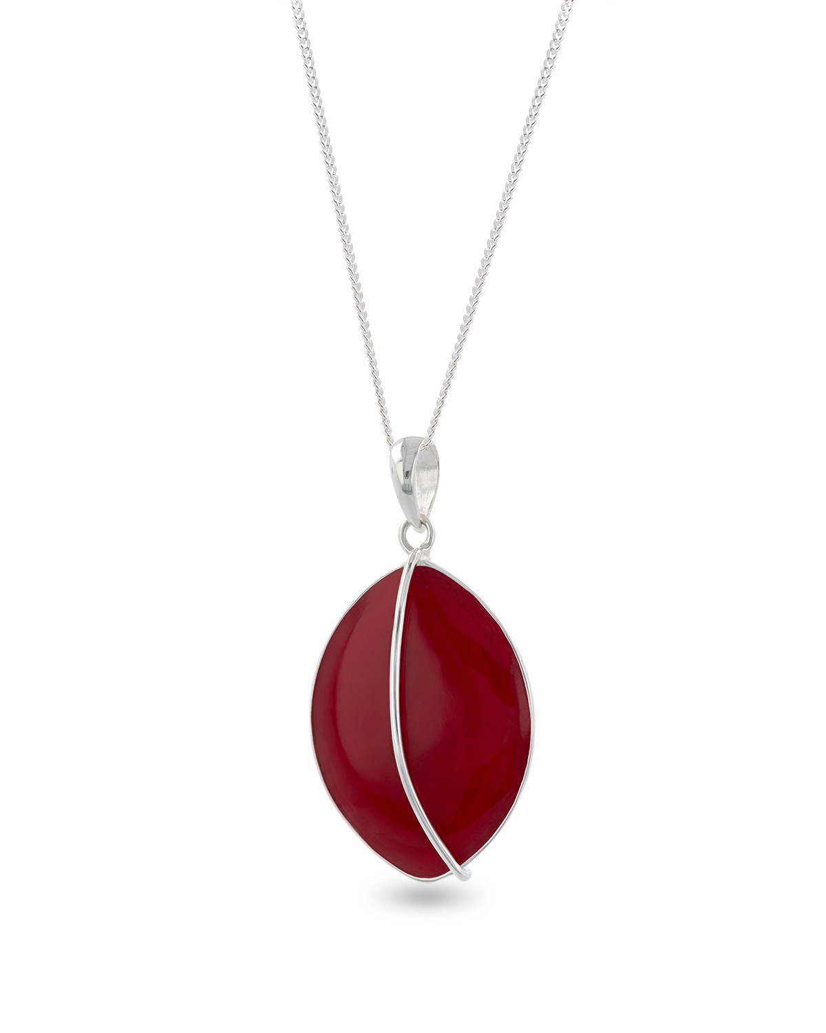 Colgante Elegancia Marina - Plata 925, Coral Rojo Natural