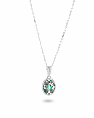 Ciondolo Albero della Vita in Argento 925 e Abalone - Design Elegante di Aden