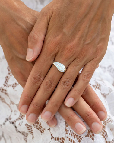 Bague en Argent 925 avec Nacre Abalone - Nerida