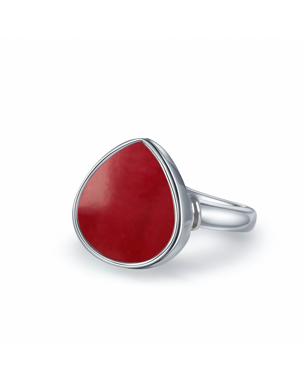 Anillo de Plata 925 con Coral Rojo - Maristella