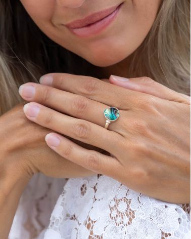 Anillo de Plata 925 con Coral Rojo - Maristella