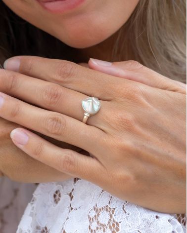 Anillo de Plata 925 con Nácar de Abulón - Oceana