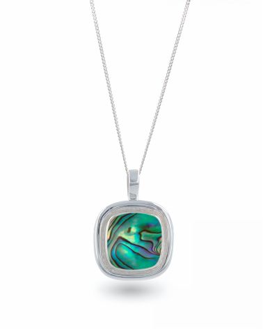Anhänger aus Abalone-Perlmutt und 925 Silber mit 45 cm Kette - Alina