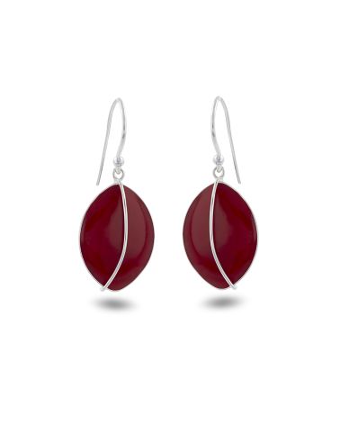 Boucles d’Oreilles en Corail Rouge et Argent 925 - Séléna