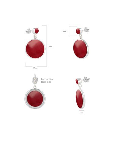 Boucles d'Oreilles NAEL Corail Rouge - Vue sous différents angles - Artisanat raffiné