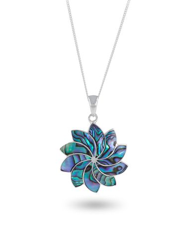 Pendentif Fleur en Nacre Abalone et Argent 925 - MOANA