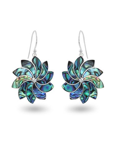 Boucles d'Oreilles en Nacre Abalone et Argent 925 - AMARU