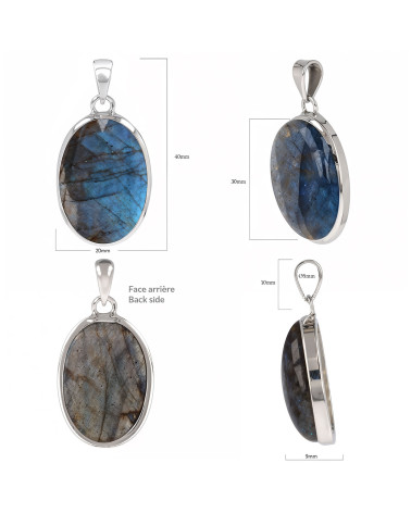 JANA Labradorite Pendant - Different angle views - Stone with multiple reflections