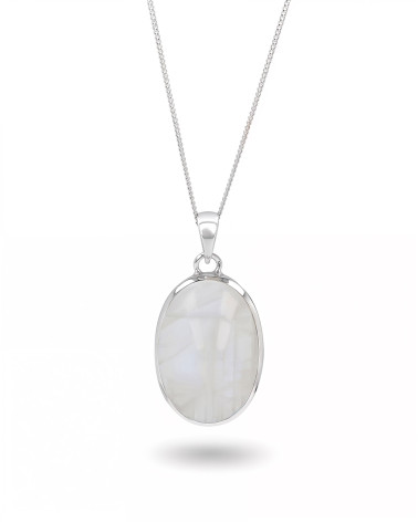 Colgante de Piedra Lunar en Plata de Ley - Elegancia y Feminidad