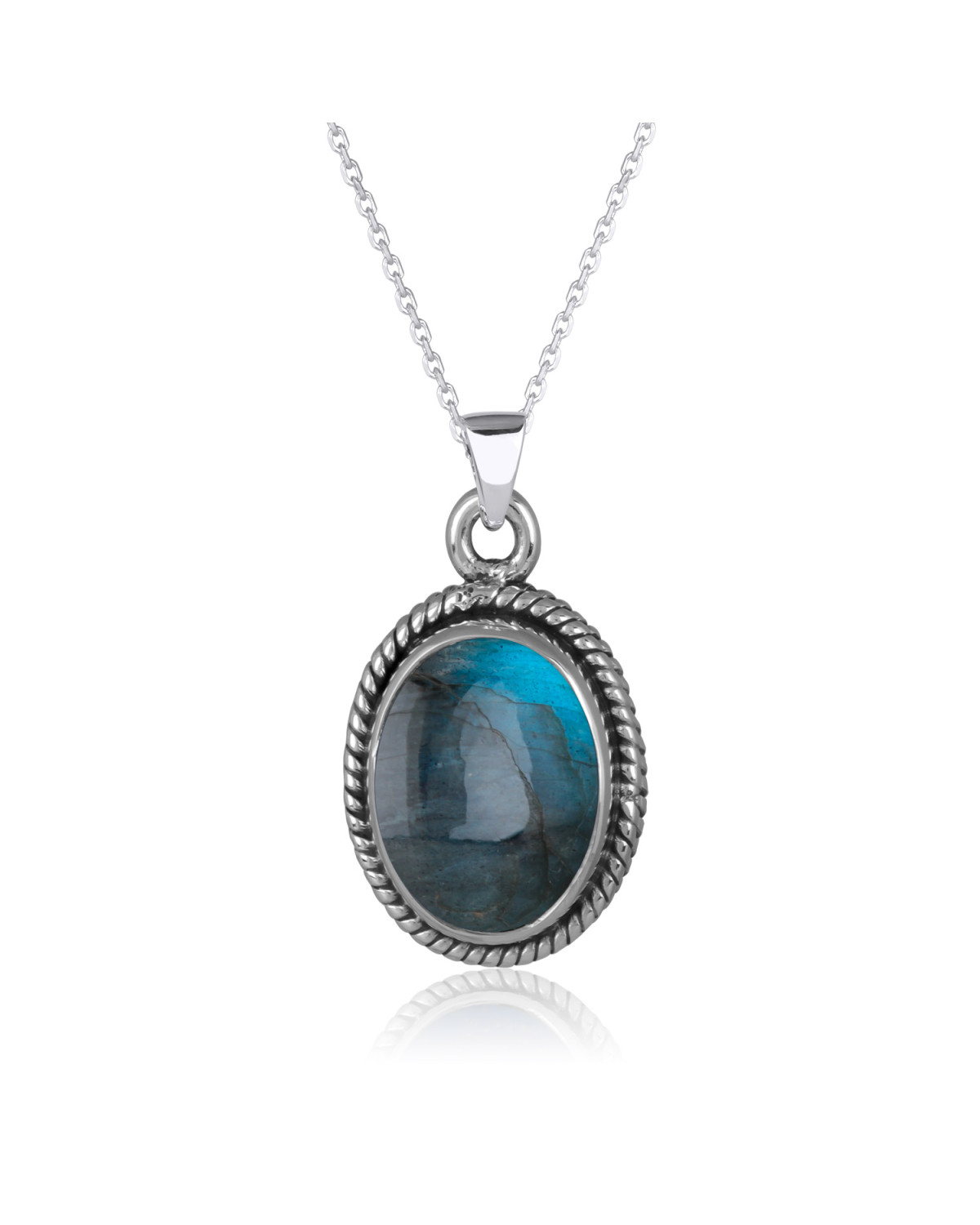 Pendentif en Labradorite Naturelle et Argent 925 - AURORA
