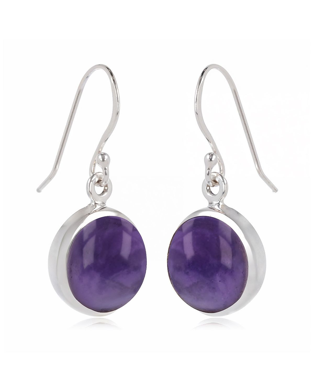 Boucles d'Oreilles en Améthyste Naturelle et Argent 925 - ILHONA