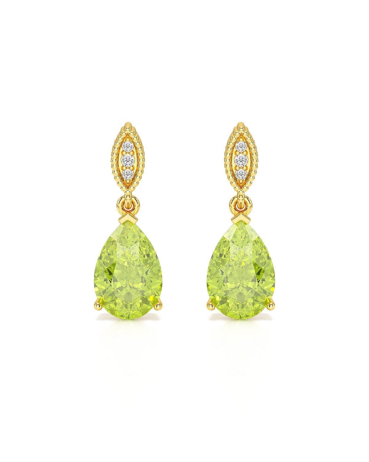 Boucles d’Oreilles Péridot et Or Jaune – Collection VIVIENNE