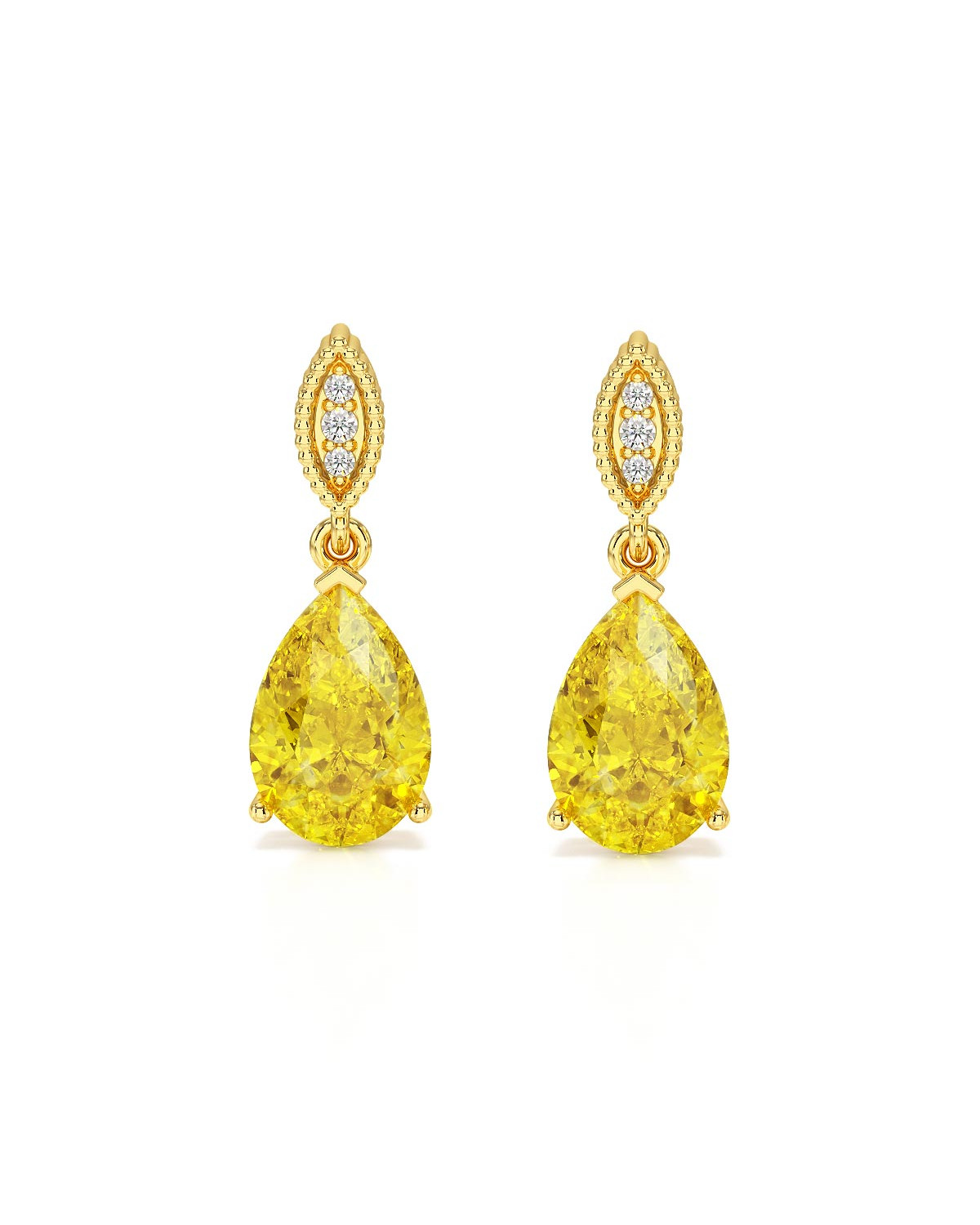Citrin-Ohrringe in Gelbgold – VIVIENNE