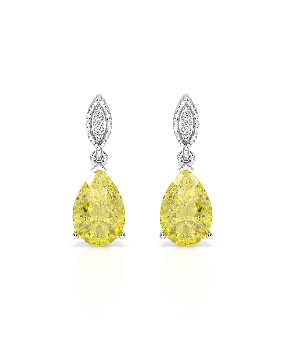 Citrin- und Diamant-Ohrringe in Weißgold - VIVIENNE