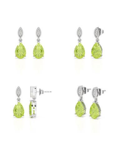 Peridot and Diamond Earrings Details – Elegance and Refinement
