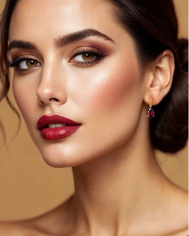 Garnet and Diamond Earrings Worn – Elegance and Femininity