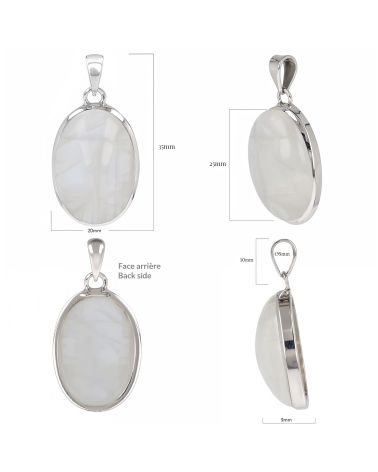 Moonstone Silver Pendant - Full View and Details