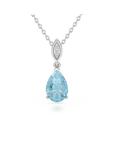 Colgante de Topacio Blue Sky Talla Pera en Plata 925 – Colección VIVIENNE – Elegante Piedra Preciosa