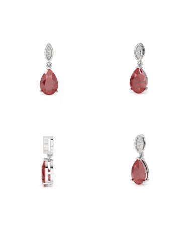 Granatapendent-Halskette in 925er Silber mit Diamanten – VIVIENNE Kollektion – Geburtsstein Januar