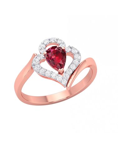 Anelli Oro Rubino diamanti 2.99grs