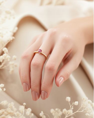 Gold Rubin Diamanten Ringe