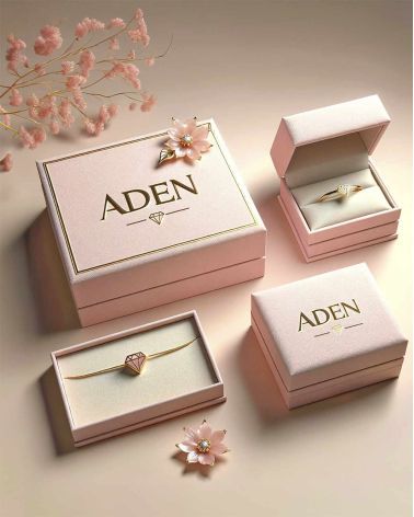 Écrin de luxe pour pendentif aigue-marine Elsa avec certificat d'authenticité Aden