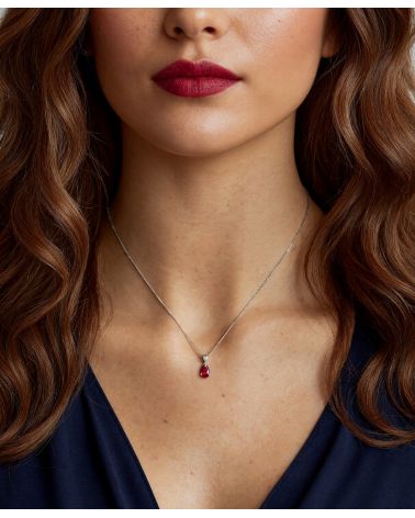14K Gold Rubin Halsketten Anhanger Goldkette enthalten