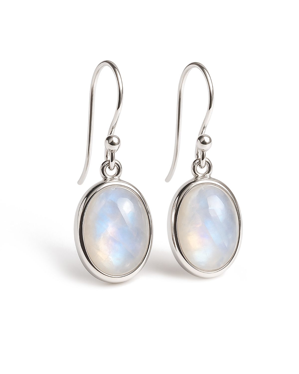 Boucles d'Oreilles CLEO - Argent 925, Pierre de Lune Naturelle