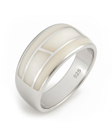 Anelli Madreperla Bianca Argento Massiccio 925